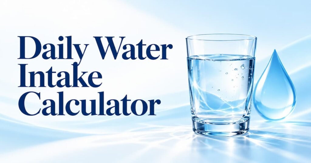 Daily water intake calculator tool