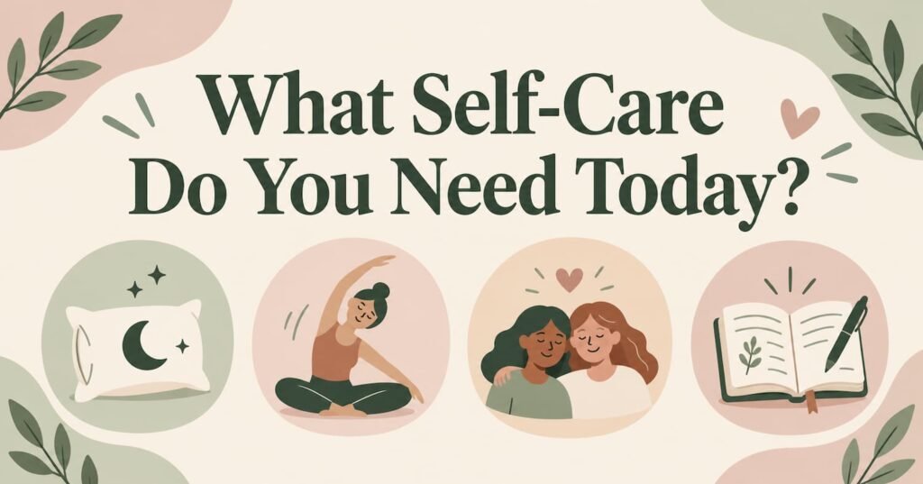 Self-care quiz asking what self-care you need today