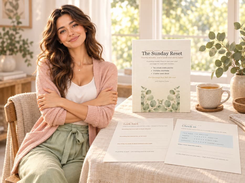 The Sunday Reset – 20-Minute Weekly Self-Care Ritual & Printable Guided Journal