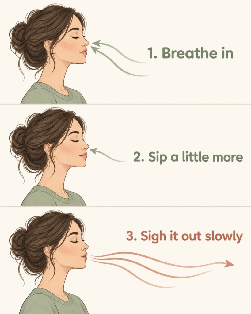 Three-step mindful breathing guide